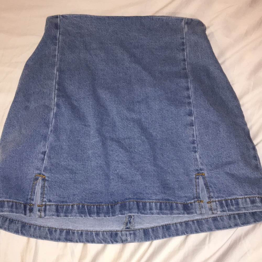 Never worn blue denim brandy Melville short skirt